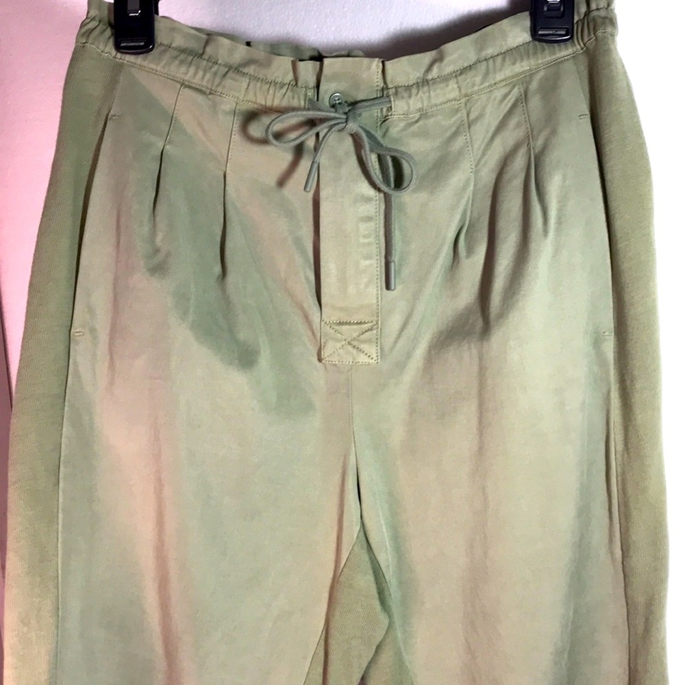 ALICE + OLIVIA- Liliana Cuff Paperbag Pants Sage Green Lightweight Twill Small - Picture 4 of 14